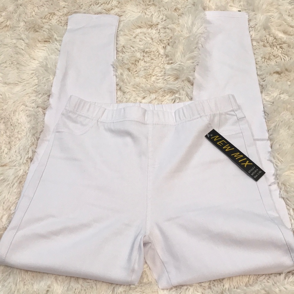 White Moto Jeggings!! - Picture 6 of 7
